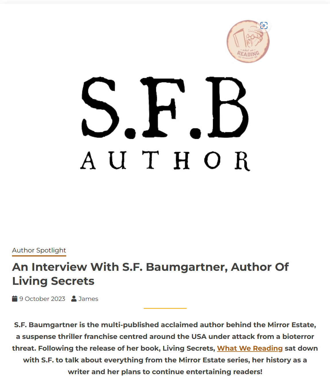 an interview with S.F. Baumgartner
